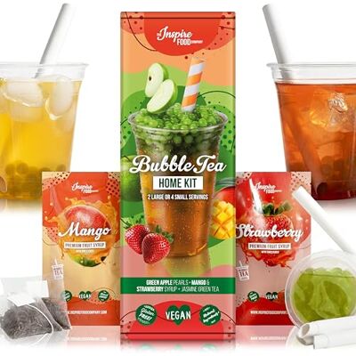 The Inspire Food Company INSPIRE FOOD Kit Bubble Tea Complet P. Verte Boba & Fraise Mangue Sirop - Publicité The Inspire Food Company INSPIRE FOOD Kit Bubble Tea Complet P. Verte Boba & Fraise Mangue Sirop - Publicité