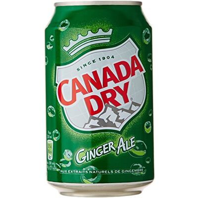 Canada Dry Boisson aux Extraits Naturels de gingembre 6x330 ml Lot de 2 - Publicité Canada Dry Boisson aux Extraits Naturels de gingembre 6x330 ml Lot de 2 - Publicité