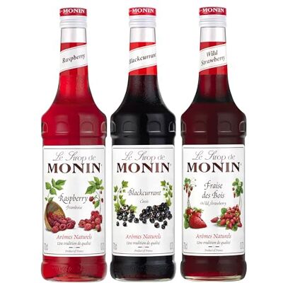 Monin Assortiment de Fruits Rouges de Sirop de Framboise, Sirop de Cassis et Sirop de Fraise des bois pour Cocktail pétillant, Cocktail, Thé Glacé et Limonade Arômes Naturels 3 * 70cl - Publicité Monin Assortiment de Fruits Rouges de Sirop de Framboise, Sirop de Cassis et Sirop de Fraise des bois pour Cocktail pétillant, Cocktail, Thé Glacé et Limonade Arômes Naturels 3 * 70cl - Publicité