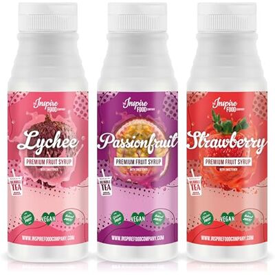 The Inspire Food Company INSPIRE FOOD Sirop Bubble Tea Set 3x Pur Jus de Fruit 300ml - Publicité The Inspire Food Company INSPIRE FOOD Sirop Bubble Tea Set 3x Pur Jus de Fruit 300ml - Publicité