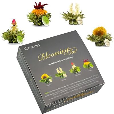 Creano Coffret Cadeau Teelini 4 pcs – Fleurs de Thé Blanc & Vert en Portion de Tasse – Mix 4 Saveurs – Petit Cadeau Original, Bureau & Maison - Publicité Creano Coffret Cadeau Teelini 4 pcs – Fleurs de Thé Blanc & Vert en Portion de Tasse – Mix 4 Saveurs – Petit Cadeau Original, Bureau & Maison - Publicité