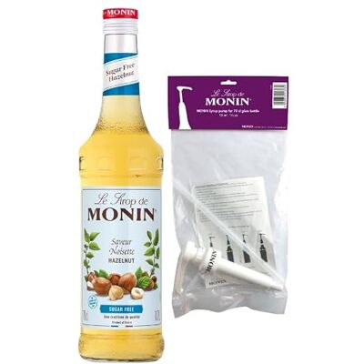 Monin Noisette Sans Sucre + 1 Pompe à Sirop Pour Café, Chocolat Chaud, Capuccino ou Latte Arômes Naturels Bouteille en Verre 70 cl - Publicité Monin Noisette Sans Sucre + 1 Pompe à Sirop Pour Café, Chocolat Chaud, Capuccino ou Latte Arômes Naturels Bouteille en Verre 70 cl - Publicité