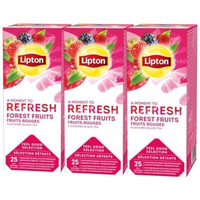 Lipton Feel Good Selection Thé Noir Fruits Rouges 25 sachets Lot de 3x25 sachets - Publicité Lipton Feel Good Selection Thé Noir Fruits Rouges 25 sachets Lot de 3x25 sachets - Publicité