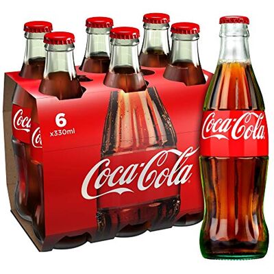 Coca-Cola Flacon en verre, 6 x 330 ml - Publicité Coca-Cola Flacon en verre, 6 x 330 ml - Publicité