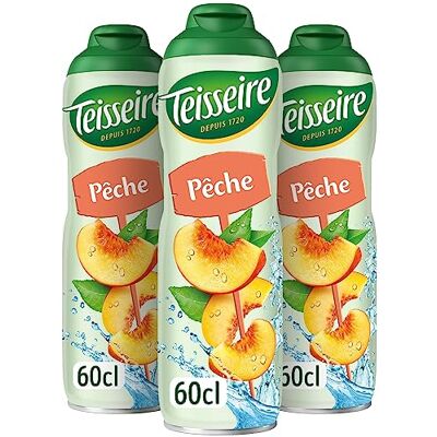 Teisseire Sirop de Pêche pour Boisson Rafraîchissante, Cocktails, Bidon Recyclable 3x60cl - Publicité Teisseire Sirop de Pêche pour Boisson Rafraîchissante, Cocktails, Bidon Recyclable 3x60cl - Publicité