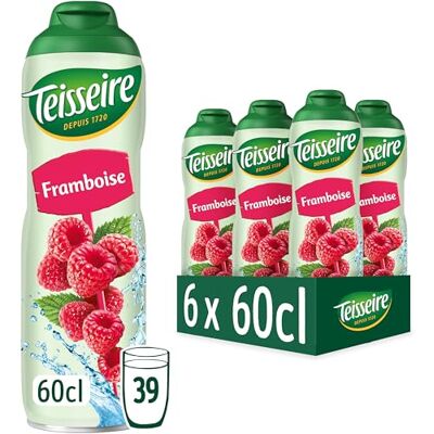 Teisseire Sirop de Framboise pour Boisson Rafraîchissante, Cocktails, Bidon Recyclable 6x60cl - Publicité Teisseire Sirop de Framboise pour Boisson Rafraîchissante, Cocktails, Bidon Recyclable 6x60cl - Publicité