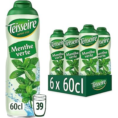 The Sirop Shop Teisseire Sirop de Menthe Verte pour Boisson Rafraîchissante, Cocktails, Bidon Recyclable 6x60cl - Publicité The Sirop Shop Teisseire Sirop de Menthe Verte pour Boisson Rafraîchissante, Cocktails, Bidon Recyclable 6x60cl - Publicité
