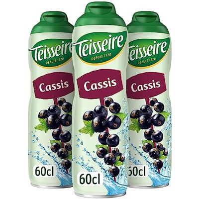 Teisseire Sirop de Cassis pour Boisson Rafraîchissante, Cocktails, Bidon Recyclable 3x60cl - Publicité Teisseire Sirop de Cassis pour Boisson Rafraîchissante, Cocktails, Bidon Recyclable 3x60cl - Publicité