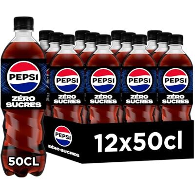 Pepsi Soda au Cola Sans Sucres Lot de 12x50cl - Publicité Pepsi Soda au Cola Sans Sucres Lot de 12x50cl - Publicité