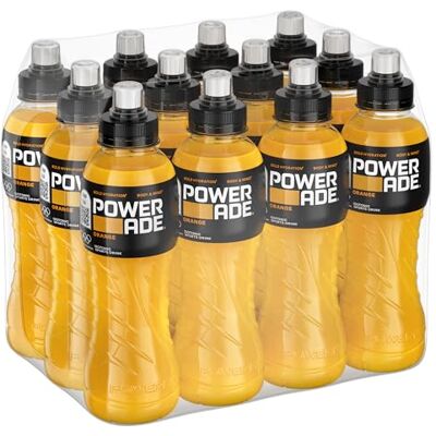 Powerade Orange 0,50 l x 12 bouteilles. Bouchon sport - Publicité Powerade Orange 0,50 l x 12 bouteilles. Bouchon sport - Publicité