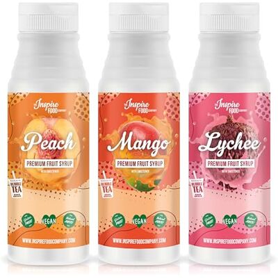 The Inspire Food Company INSPIRE FOOD Sirop Bubble Tea Set 3x Pur Jus de Fruit 300ml - Publicité The Inspire Food Company INSPIRE FOOD Sirop Bubble Tea Set 3x Pur Jus de Fruit 300ml - Publicité