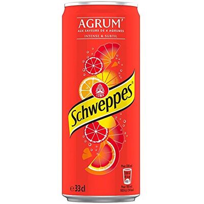 Schweppes Agrum' boîte slim 6 x 33 cl - Publicité Schweppes Agrum' boîte slim 6 x 33 cl - Publicité