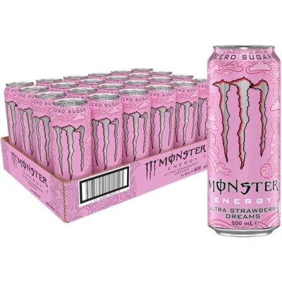 Monster Cable Energy Drink Ultra Strawberry Dreams 24 x 500 ml - Publicité Monster Cable Energy Drink Ultra Strawberry Dreams 24 x 500 ml - Publicité