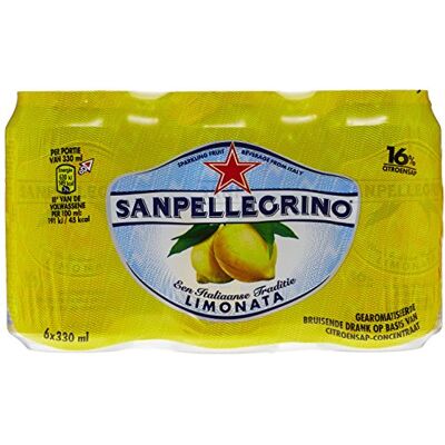 San Pellegrino Eau Pétillante Aromatisée au Jus de Citron Pack de 6 Boîtes x 33 cl Lot de 2 - Publicité San Pellegrino Eau Pétillante Aromatisée au Jus de Citron Pack de 6 Boîtes x 33 cl Lot de 2 - Publicité