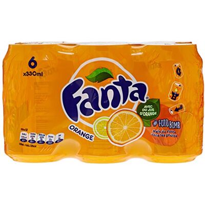Fanta Orange Pack de 6 Canettes de 33 cl - Publicité Fanta Orange Pack de 6 Canettes de 33 cl - Publicité