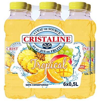 Cristaline Eau de source saveur tropical 6 x 50 cl - Publicité Cristaline Eau de source saveur tropical 6 x 50 cl - Publicité