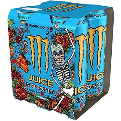 Monster Cable Energy Juice Boisson énergisante gazeuse à la mangue 4 x 50 cl - Publicité Monster Cable Energy Juice Boisson énergisante gazeuse à la mangue 4 x 50 cl - Publicité