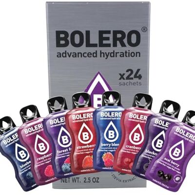 Bolero boissons BERRY MIX STICKS 24x3g I boisson rafraîchissante en poudre sans sucre édulcorée à la stévia boisson hypocalorique à la vitamine C - Publicité Bolero boissons BERRY MIX STICKS 24x3g I boisson rafraîchissante en poudre sans sucre édulcorée à la stévia boisson hypocalorique à la vitamine C - Publicité