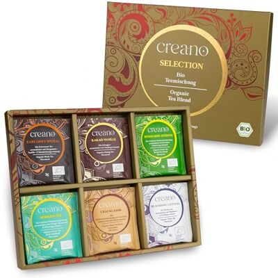 Creano Thé Bio "Organic Tea Blend" – Coffret 24 sachets, 6 variétés (Vert, Blanc, Noir & Oolong) – Coffret cadeau naturel, Infusions* - Publicité Creano Thé Bio "Organic Tea Blend" – Coffret 24 sachets, 6 variétés (Vert, Blanc, Noir & Oolong) – Coffret cadeau naturel, Infusions* - Publicité