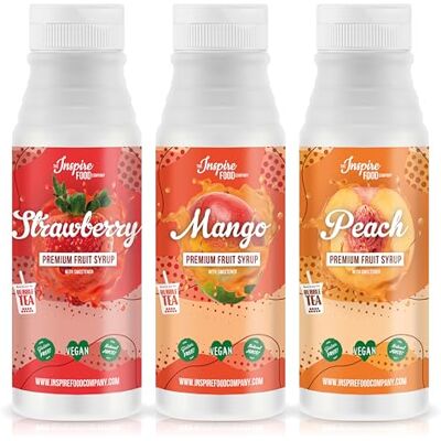The Inspire Food Company INSPIRE FOOD Sirop Bubble Tea Set 3x Pur Jus de Fruit 300ml - Publicité The Inspire Food Company INSPIRE FOOD Sirop Bubble Tea Set 3x Pur Jus de Fruit 300ml - Publicité