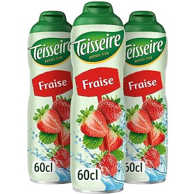 Teisseire Sirop de Fraise pour Boisson Rafraîchissante, Cocktails, Bidon Recyclable 3x60cl - Publicité Teisseire Sirop de Fraise pour Boisson Rafraîchissante, Cocktails, Bidon Recyclable 3x60cl - Publicité