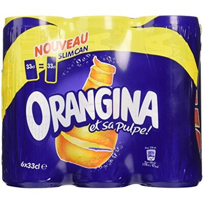 Orangina Pack de 6 Canettes de 33 cl - Publicité Orangina Pack de 6 Canettes de 33 cl - Publicité