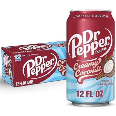 Dr Pepper Soda crémeux à la noix de coco, canettes de 355 ml, paquet de 12 - Publicité Dr Pepper Soda crémeux à la noix de coco, canettes de 355 ml, paquet de 12 - Publicité