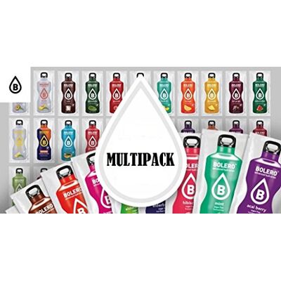 Bolero Pack découverte de boissons sans sucre 24 saveurs de fruits en poudre instantanée avec stévia - Publicité Bolero Pack découverte de boissons sans sucre 24 saveurs de fruits en poudre instantanée avec stévia - Publicité