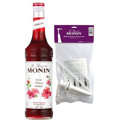 Monin Sirop Saveur Hibiscus + 1 Pompe à Sirop Pour Cocktail, Thé Glacé, Limonade Arômes Naturels Bouteille en Verre 70 cl - Publicité Monin Sirop Saveur Hibiscus + 1 Pompe à Sirop Pour Cocktail, Thé Glacé, Limonade Arômes Naturels Bouteille en Verre 70 cl - Publicité