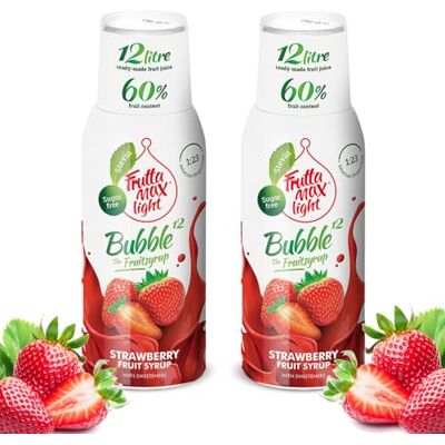 FruttaMax Sirop de Fraise Sans Sucre – 60% de Fruit Réel Sirop à Faible Teneur en Calories pour Sodas, Cocktails & Desserts – 2 x 500 ml - Publicité FruttaMax Sirop de Fraise Sans Sucre – 60% de Fruit Réel Sirop à Faible Teneur en Calories pour Sodas, Cocktails & Desserts – 2 x 500 ml - Publicité