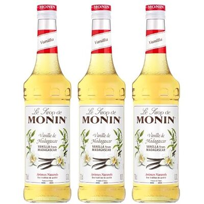Monin lot de 3 bouteilles Sirop de Vanille de Madagascar Pour Café, Cappuccino, Latte et Chocolat Chaud Arômes Naturels Bouteille en verre 3 * 70 cl - Publicité Monin lot de 3 bouteilles Sirop de Vanille de Madagascar Pour Café, Cappuccino, Latte et Chocolat Chaud Arômes Naturels Bouteille en verre 3 * 70 cl - Publicité