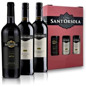 SANT'ORSOLA Chianti Docg + Montepulciano Doc D'Abruzzo + Nero D'Avola Doc Vin Rouge Italien Avec Coffret Cadeau 3X75 cl - Publicité SANT'ORSOLA Chianti Docg + Montepulciano Doc D'Abruzzo + Nero D'Avola Doc Vin Rouge Italien Avec Coffret Cadeau 3X75 cl - Publicité