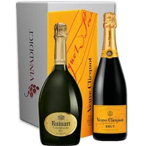 VINADDICT Coffret Champagne Prestige Ruinart brut & Veuve 2x75cl - Publicité VINADDICT Coffret Champagne Prestige Ruinart brut & Veuve 2x75cl - Publicité