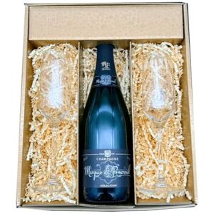 Wine And More Coffret Or : Marquis de Pomereuil – Champagne – 1 Brut et 2 Flûtes « carr頻 – (1x75cl) - Publicité Wine And More Coffret Or : Marquis de Pomereuil – Champagne – 1 Brut et 2 Flûtes « carr頻 – (1x75cl) - Publicité