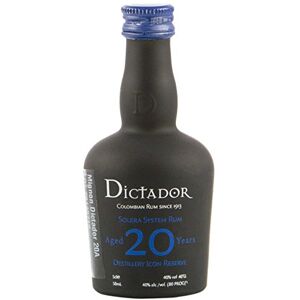 Dictador 20 Year Solera System Colombian Rum Miniature, 5 cl - Publicité Dictador 20 Year Solera System Colombian Rum Miniature, 5 cl - Publicité