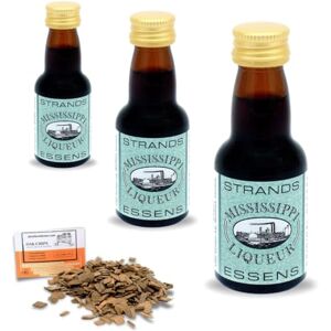 AlcoFermBrew 3 x Essence Liqueur Whisky Mississippi 25ml – Sans Alcool – Jusqu’à 2,25L – Avec Copeaux De Chêne Français Offerts 20g - Publicité AlcoFermBrew 3 x Essence Liqueur Whisky Mississippi 25ml – Sans Alcool – Jusqu’à 2,25L – Avec Copeaux De Chêne Français Offerts 20g - Publicité