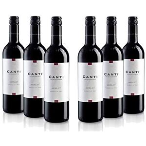 Canti Merlot Vin Rouge Italien Sec, Saveur Équilibrée avec un Goût Fruité Rond, 6x750 ml - Publicité Canti Merlot Vin Rouge Italien Sec, Saveur Équilibrée avec un Goût Fruité Rond, 6x750 ml - Publicité