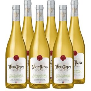 VIEUX PAPES Vin Blanc Vin de France Cépages Colombard Chardonnay Lot de 6 bouteilles x 75 cl - Publicité VIEUX PAPES Vin Blanc Vin de France Cépages Colombard Chardonnay Lot de 6 bouteilles x 75 cl - Publicité