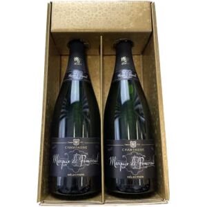 Wine And More Coffret cadeau Champagne Marquis Pomereuil Or 2 Brut 2x75cl - Publicité Wine And More Coffret cadeau Champagne Marquis Pomereuil Or 2 Brut 2x75cl - Publicité