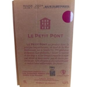 VINACCUS Pays d'oc reserve rouge 12,5%, "le petit pont", 5 litres. Publicité VINACCUS Pays d'oc reserve rouge 12,5%, "le petit pont", 5 litres. Publicité