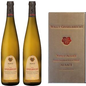 willy Gisselbrecht Coffret Cadeau vin 2 bouteilles Gewurztraminer Vendanges Tardives Alsace Gisselbrecht 750 ml - Publicité willy Gisselbrecht Coffret Cadeau vin 2 bouteilles Gewurztraminer Vendanges Tardives Alsace Gisselbrecht 750 ml - Publicité