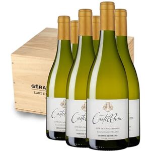 GÉRARD BERTRAND Castellum Sauvignon Blanc 2023 75cl Caisse Bois 6 Bouteilles - Publicité GÉRARD BERTRAND Castellum Sauvignon Blanc 2023 75cl Caisse Bois 6 Bouteilles - Publicité