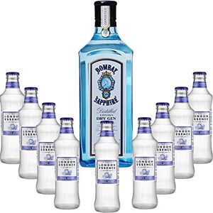 Wine And More Gintonic Gin Bombay Sapphire 40° + 9London Essence "Grapefruit & Rosemary" (70cl + 9 * 20cl) - Publicité Wine And More Gintonic Gin Bombay Sapphire 40° + 9London Essence "Grapefruit & Rosemary" (70cl + 9 * 20cl) - Publicité