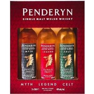 Penderyn MYTH, LEGEND, CELT Single Malt Welsh Whiskey 41% Vol. 3x0,2l in Giftbox - Publicité Penderyn MYTH, LEGEND, CELT Single Malt Welsh Whiskey 41% Vol. 3x0,2l in Giftbox - Publicité