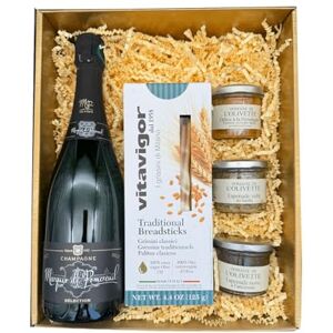 Wine And More Coffret Or : Champagne Marquis de Pomereuil Tapenades de l'Olivette Gressin - Publicité Wine And More Coffret Or : Champagne Marquis de Pomereuil Tapenades de l'Olivette Gressin - Publicité