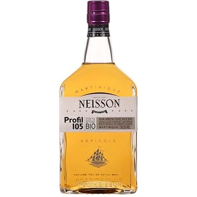 Neisson Profil 105 Bio Rhum Agricole Ambré Origine : Martinique 53,3% Alcool Notes épicées et fruitées 70cl - Publicité Neisson Profil 105 Bio Rhum Agricole Ambré Origine : Martinique 53,3% Alcool Notes épicées et fruitées 70cl - Publicité