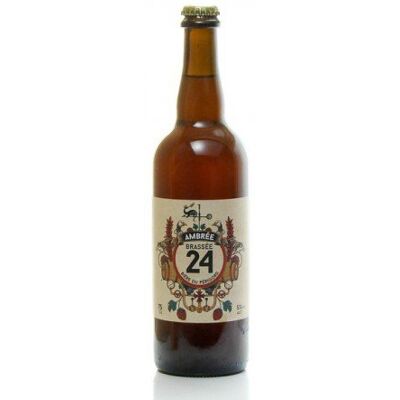 Brasserie artisanale de Sarlat Bière brassée 24 ambrée 75cl - Publicité Brasserie artisanale de Sarlat Bière brassée 24 ambrée 75cl - Publicité