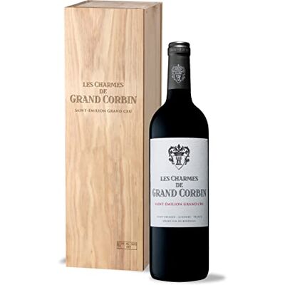 Castel Chateaux Grands Crus Coffret Cadeau Caisse Bois Les Charmes De Grand Corbin AOP Saint Emilion Grand Cru Vin Rouge – 75cl - Publicité Castel Chateaux Grands Crus Coffret Cadeau Caisse Bois Les Charmes De Grand Corbin AOP Saint Emilion Grand Cru Vin Rouge – 75cl - Publicité