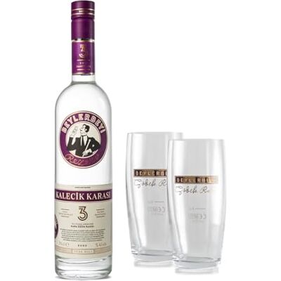 Beylerbeyi Lot de 1 Bouteille de Kalecik Karasi de 100cl + 2 Verres à Raki Offerts Eau de Vie Turque Aromatisée à l'Anis 100% Raisins Frais Sans Sucres Ajoutés Triple Distillation 45% - Publicité Beylerbeyi Lot de 1 Bouteille de Kalecik Karasi de 100cl + 2 Verres à Raki Offerts Eau de Vie Turque Aromatisée à l'Anis 100% Raisins Frais Sans Sucres Ajoutés Triple Distillation 45% - Publicité