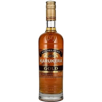 KARUKERA Gold Rhum Ambré 40 % Alcool Origine : France/Guadeloupe A déguster pur Notes de Vanille & Pêche 70 cl - Publicité KARUKERA Gold Rhum Ambré 40 % Alcool Origine : France/Guadeloupe A déguster pur Notes de Vanille & Pêche 70 cl - Publicité